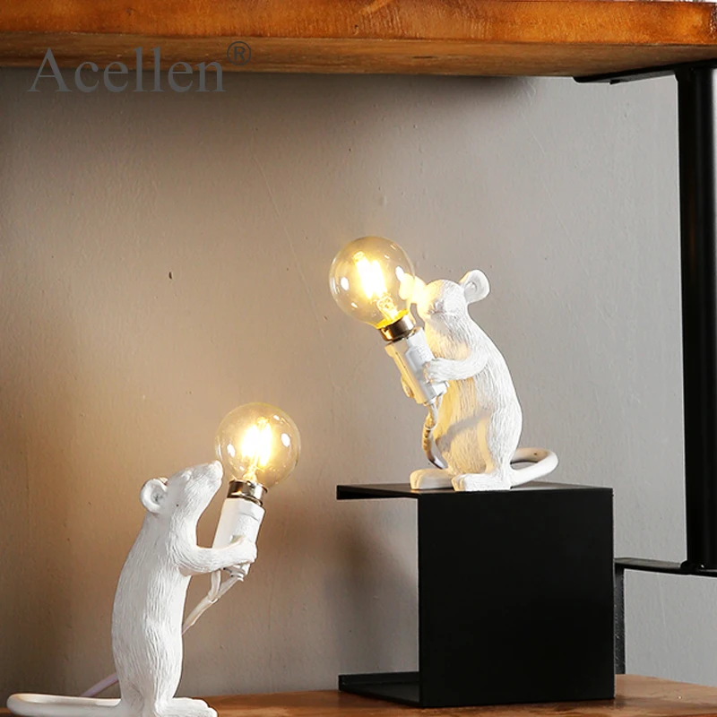 Смоляный стол с мышкой светодиодный светильник E12 настольные лампы для домашнего