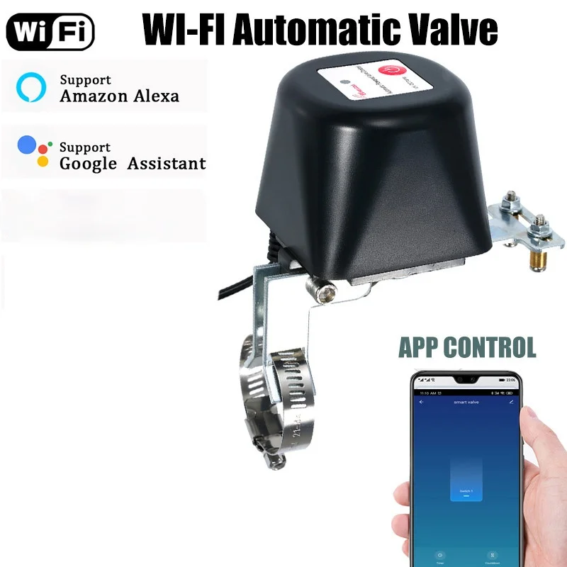 

WiFi Water Valve Smartlife Auto Control Smart Gas Valve Remote Control Vioce Control By Alexa Google Gas Shutoff Valve