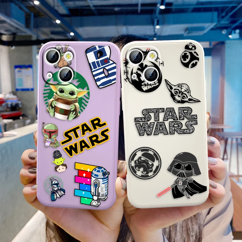 

Cute Star Wars Cartoon For Apple iPhone 13 12 Mini 11 Pro XS MAX XR X 8 7 6S SE Plus Liquid Silicone Soft Cover Phone Case