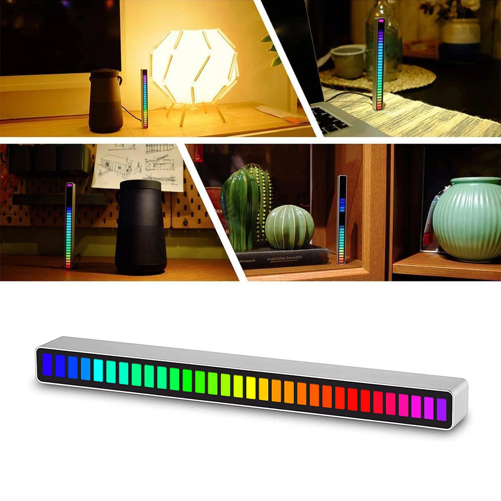 

RGB Voice Control Vehicle Home Lighting Lights Audio Spectrum Indicator Bar For Car Home Audio Video Equipment Drop Shipping