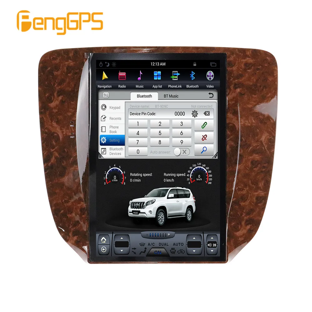 Автомобильный радиоприемник в стиле Tesla с вертикальным экраном на Android 9 0 для GMC