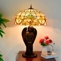 50cm large table lamp tiffanys stained glass villa living room vestibule bedroom bar porch cherub decorative lamp