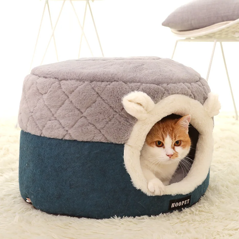 

Foldable Pet Dog Cat Tent House Kennel Winter Warm Nest Soft Sleeping Pad Animal Puppy Cave Mat Supply