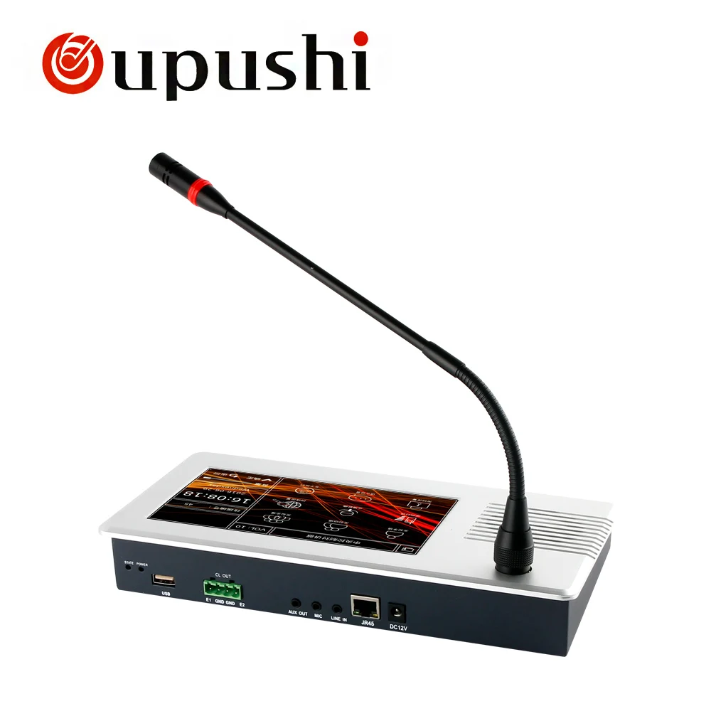 Oupushi IP6803 сетевой радио микрофон ip пейджинговый микрофон кампус радио удаленный домофон