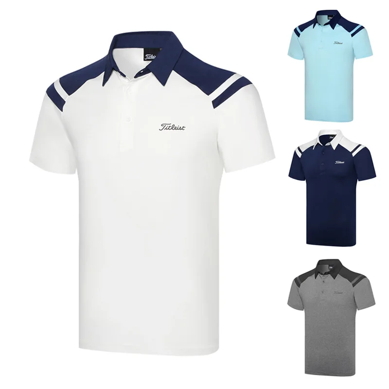 

Men's Golf WEAR Short-Sleeved T-shirt Polo Shirt Outdoor Sports Sweat-Absorbent GOLF Jersey