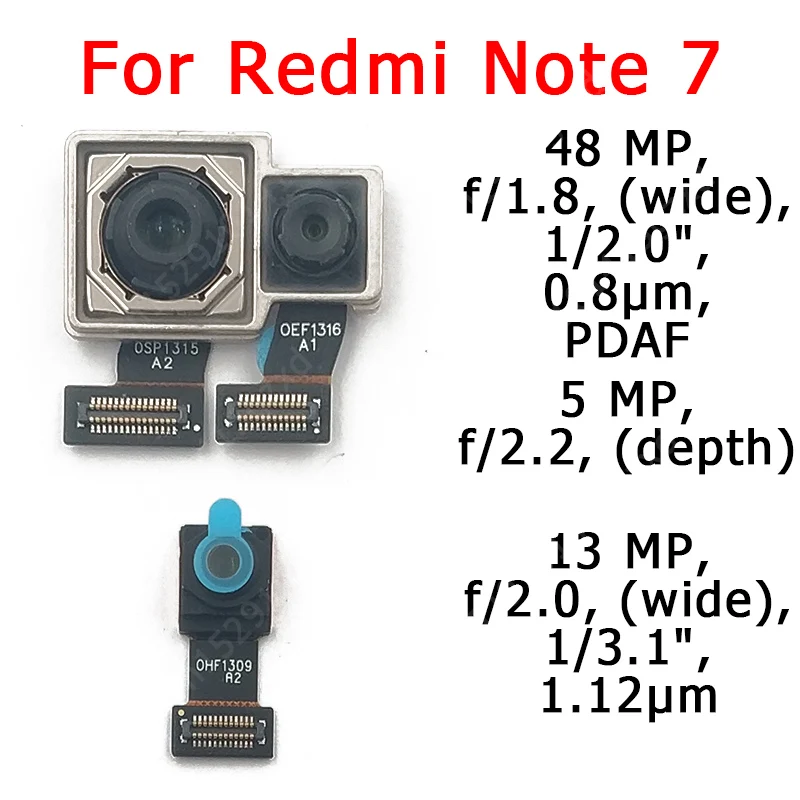 Оригинальная передняя и задняя камеры для Xiaomi Redmi Note 7 модуль основной гибкий
