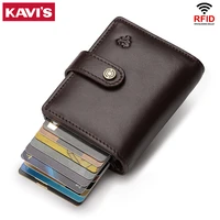 kavis quality genuine leather rfid wallet men crazy horse wallets portomonee hasp male pocket small coin purse short money bag