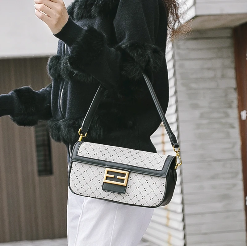

New French style elegant retro geometric pattern underarm women's bags portable messenger women's bags shoulder bags women's bag