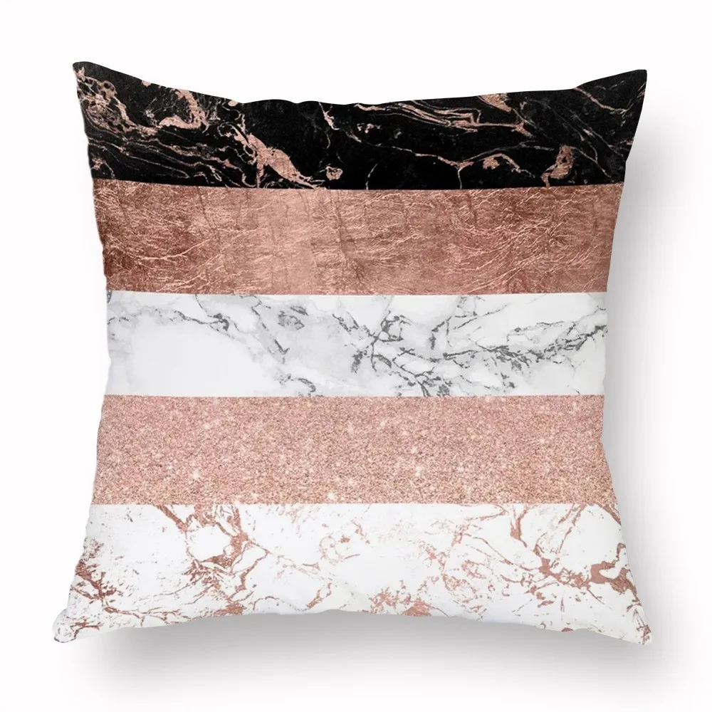 Розовая Геометрическая нордическая Наволочка на подушку с тропическими