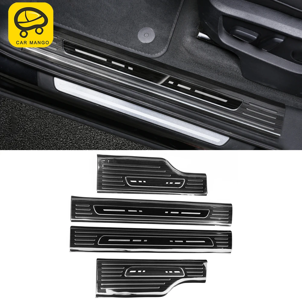 

CarMango for Audi Q7 4M 2016-2019 Stainless Car Accessories Door Threshold Sill Scuff Plate Guard Welcome Pedal Pad Frame Cover