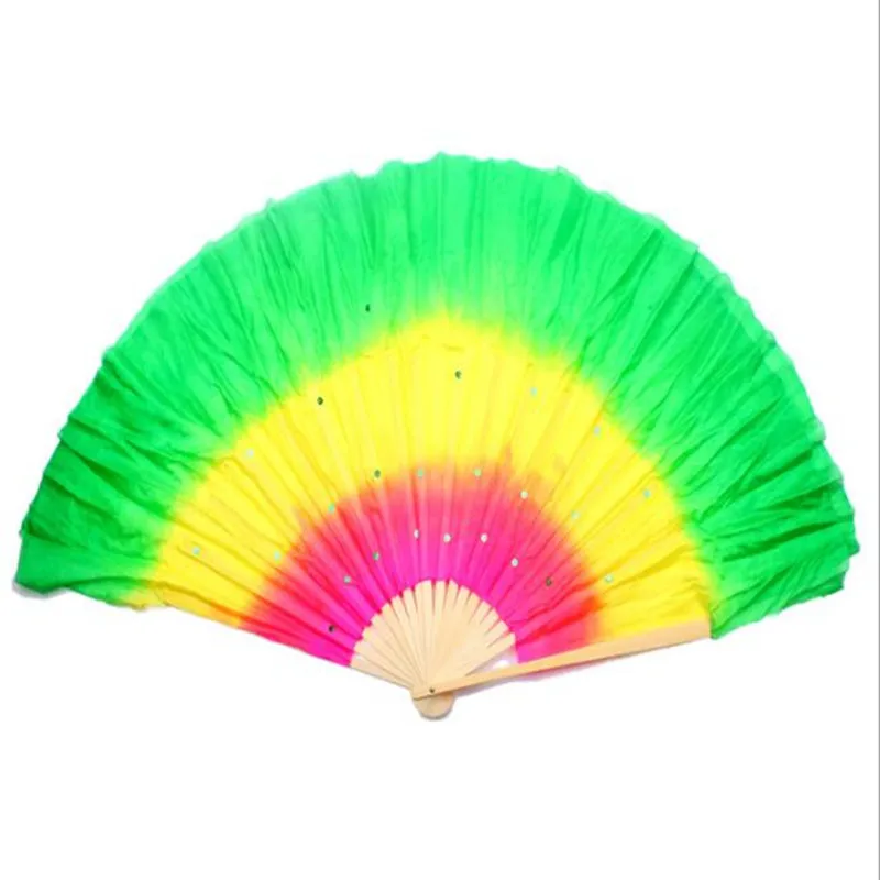 Веер для танца живота с блестками 2 шт. 50 см короткая Складная веер из бамбука