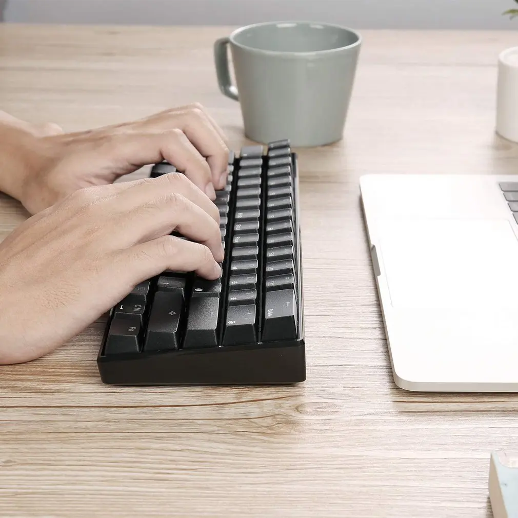 rk61 professional backlight keyboard ergonomic usb wired gamer led gaming gamer mechanical feeling keyboard for pc computer free global shipping