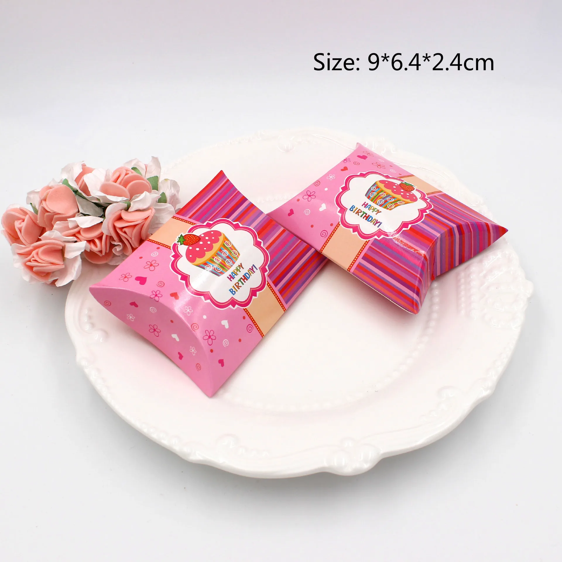 Коробки для подушек на день рождения клубничный Кекс с принтом коробки конфет