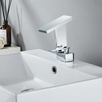 new style basin cold and hot water faucet copper waterfall outlet bathroom washbasin single hole bathroom