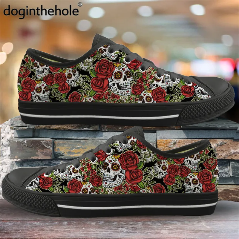 

Кроссовки женские с вулканизированной подошвой, с принтом черепа