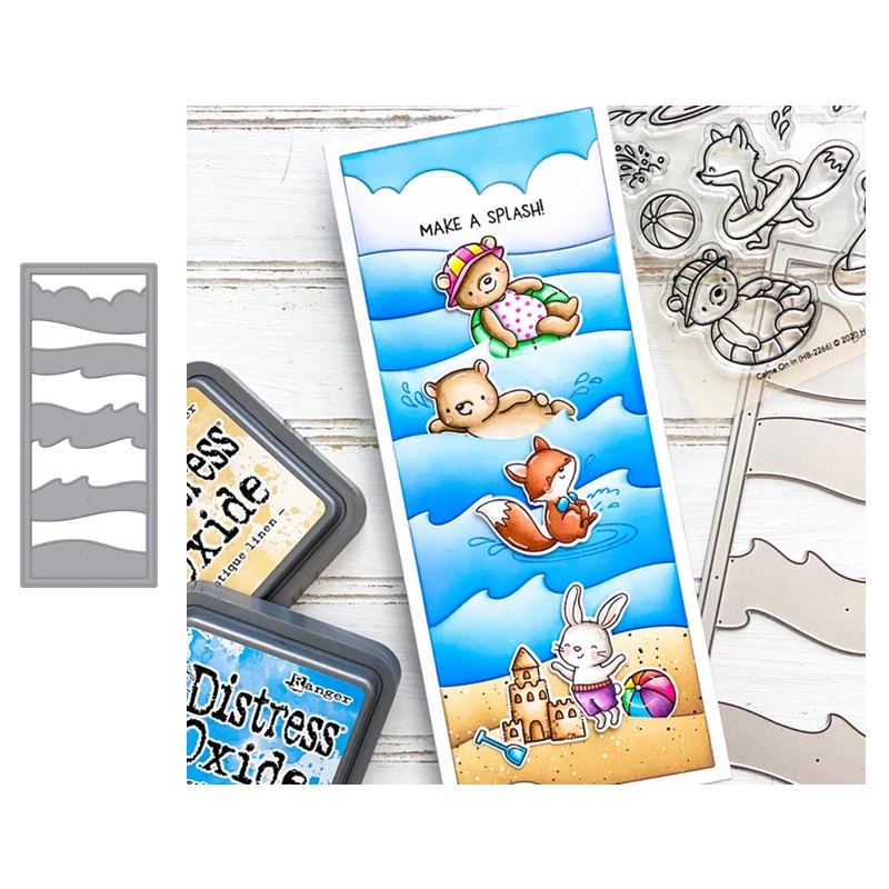 Металлические Вырубные штампы LLove CCraft форма для рукоделия океанские волны сцена 1