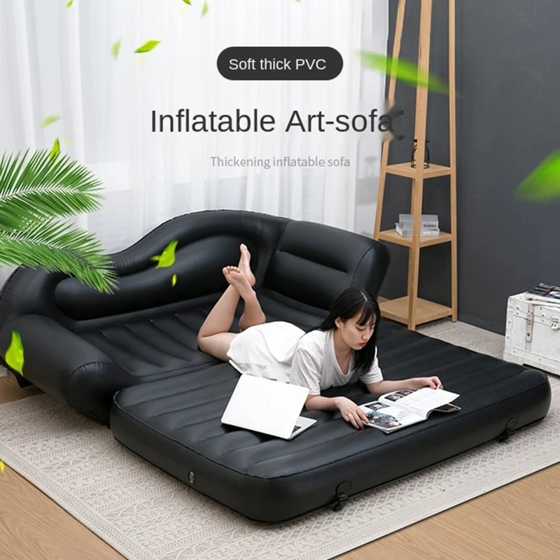 

Inflatable Sofa Bed Double Folding Bed Outdoor Air Cushion Bed Lazy Sofa Princess Chair furniture living room sectional sofa