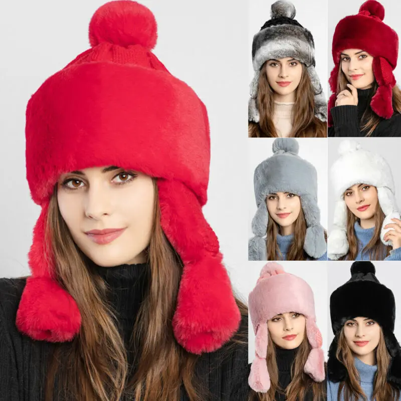 Женская Мужская зимняя уличная теплая ворсистый флис шапка из искусственного