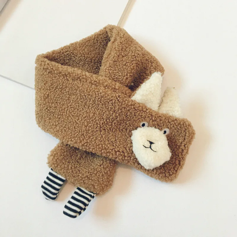 Осень зима 2019 Детский шарф с мультяшным рисунком модный однотонный кольцо в