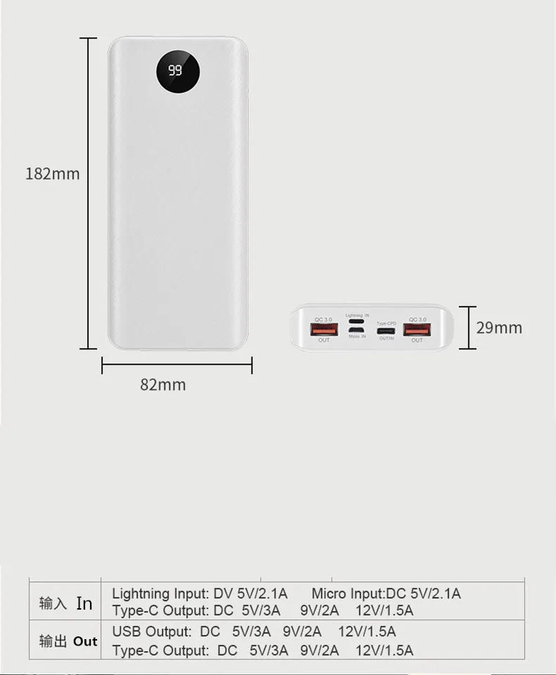 Быстрая зарядка 3 0 Мощность банка 18650 чехол QC3.0 5V 9V 12V Li Ion Батарея держатель