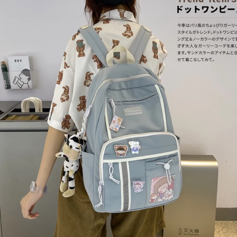 

Школьный ранец для женщин, японский рюкзак в Корейском стиле для учеников старших классов, вместительный рюкзак для средних и младших класс...