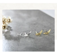s925 sterling silver two tone crescent shape silver jewelry fashion temperament all match style earrings