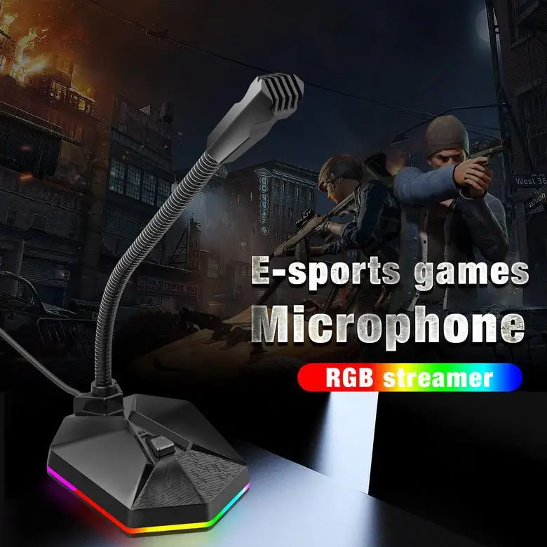 2020 НОВЫЙ USB-микрофон PC Condenser RGB Shiny гибкий вокал записи студии Micro Home Office.