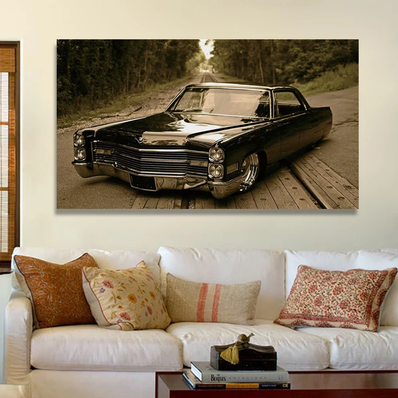 

Oldtimer Vintage Car Vehicle Artwork Canvas Painting Car Posters Cuadros Wall Art for Living Room Home Decor (