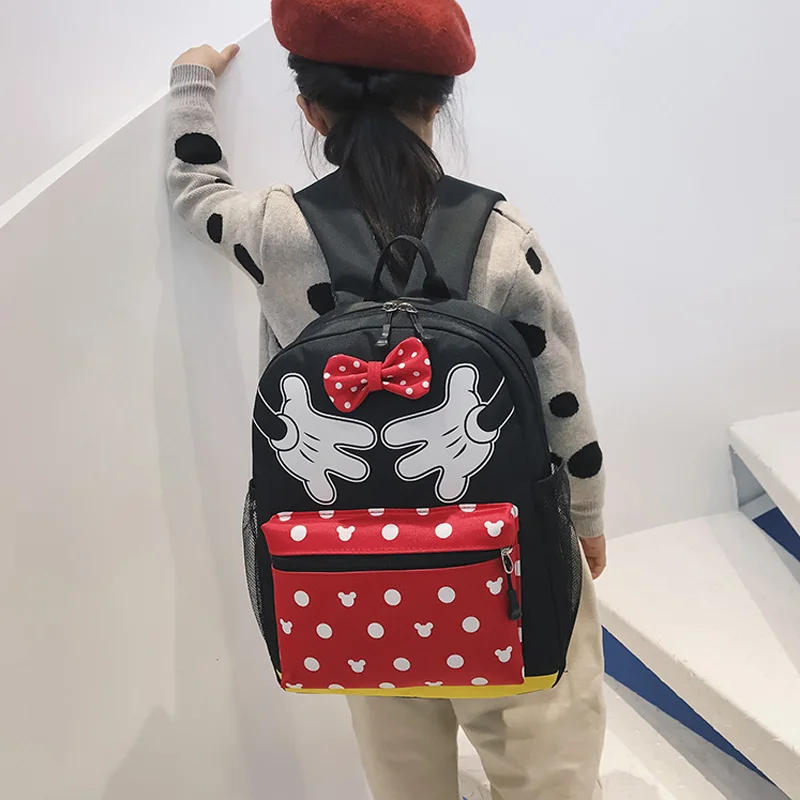 Детские школьные ранцы для девочек рюкзаки с мультипликационным рисунком Микки