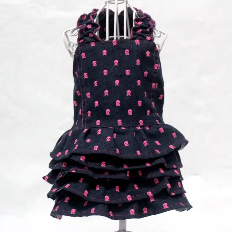 TOMEPETS Dog Dresses Doggy Princess Cute Skirt Skeleton Prints Cowboy Pet for Small Doggies Two Colors Available in 4 Sizes | Дом и сад