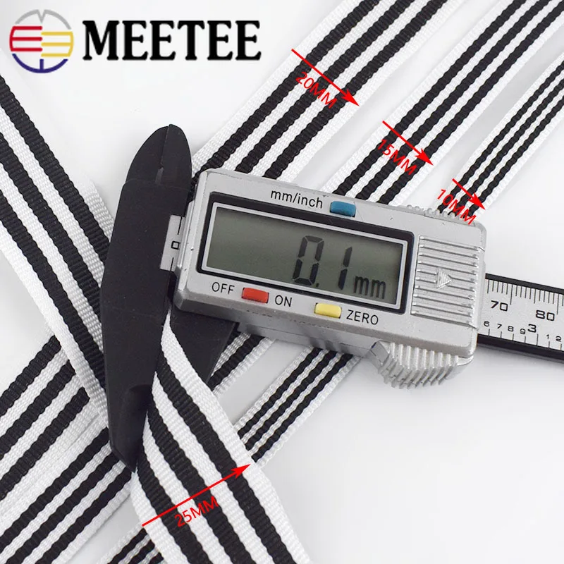 30Meters Black White Stripe Polyester Webbings Bag Backpack Strap Belt Ribbons Bias Binding Tapes Gift Wrapping DIY Accessories | Дом и сад