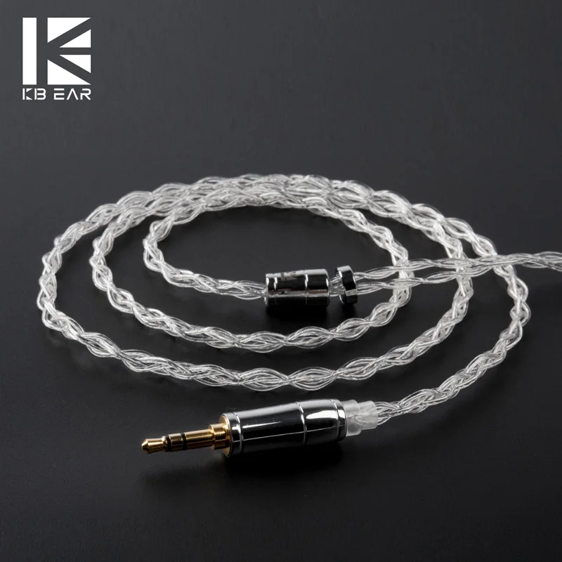 KBEAR limpid 4 ядра 4N 99.99% чистота Серебристые наушники кабель 3 5/2 5/4 мм MMCX/0 78 2Pin/QDC/TFZ для
