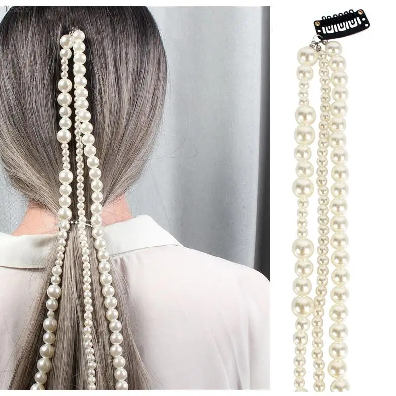 

Модные аксессуары для волос для девочек, заколки с бусинами для наращивания волос для черных женщин, украшение для вечерние ринки, дня рожде...