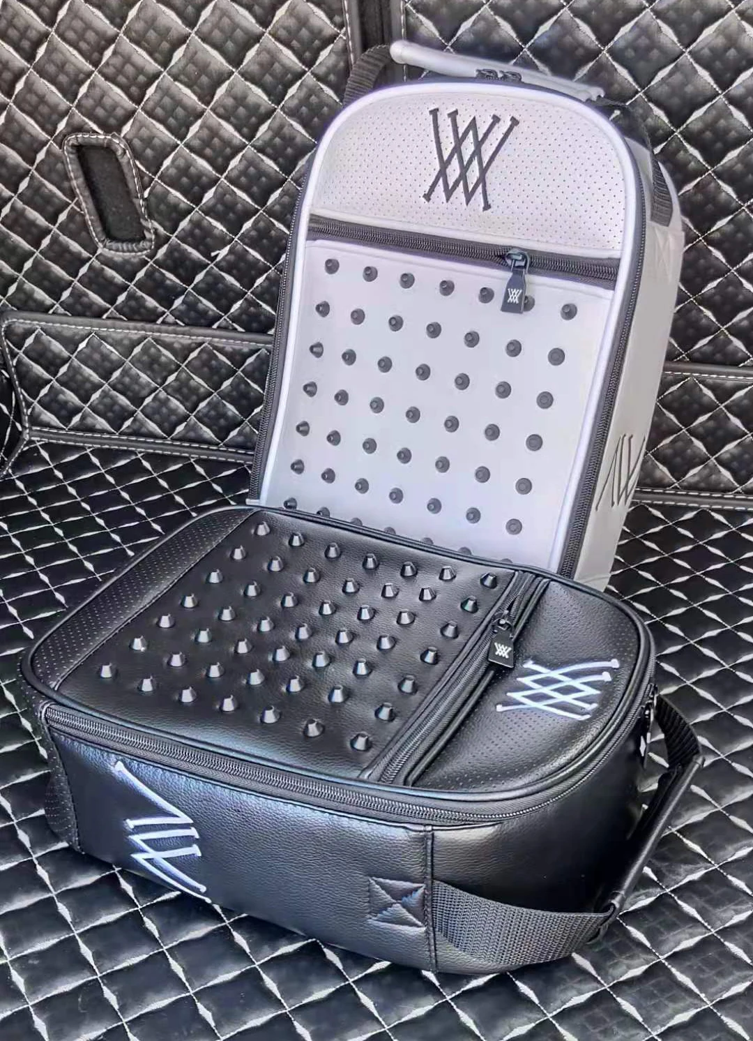 

New golf shoe bag PU leather fabric breathable independent can hold a pair of shoes Outdoor sneaker bag ANEW shoe bag
