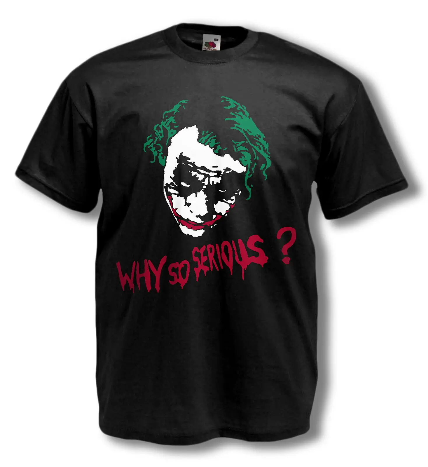 The Joker T-shirt - Why so Serious? BATMAN Heath Ledger 3 COLOUR ON MENS TEE |