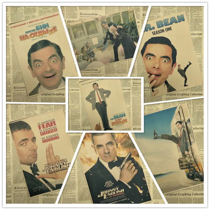 Винтажный постер Mr.Bean из крафт бумаги настенные наклейки для гостиной украшение