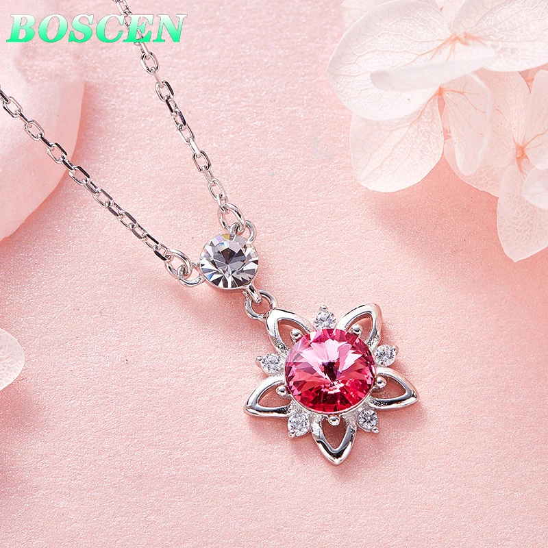 Женское ожерелье из серебра 925 пробы украшенное австрийским кристаллом|Ожерелья|