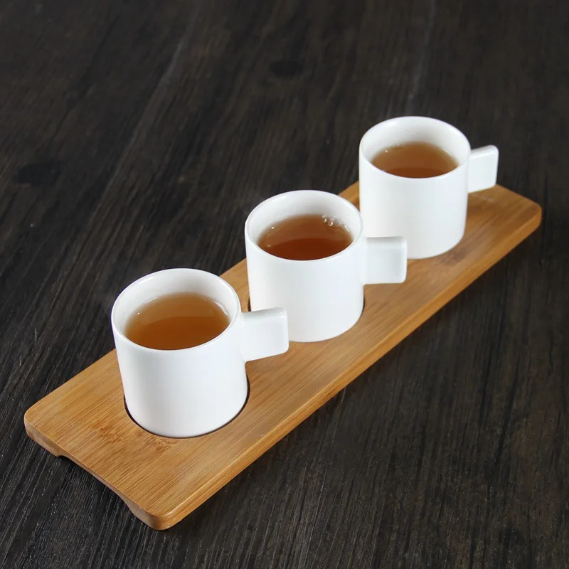 Новый скандинавский простой стиль кофейная кружка стеклянный поднос бамбуковый