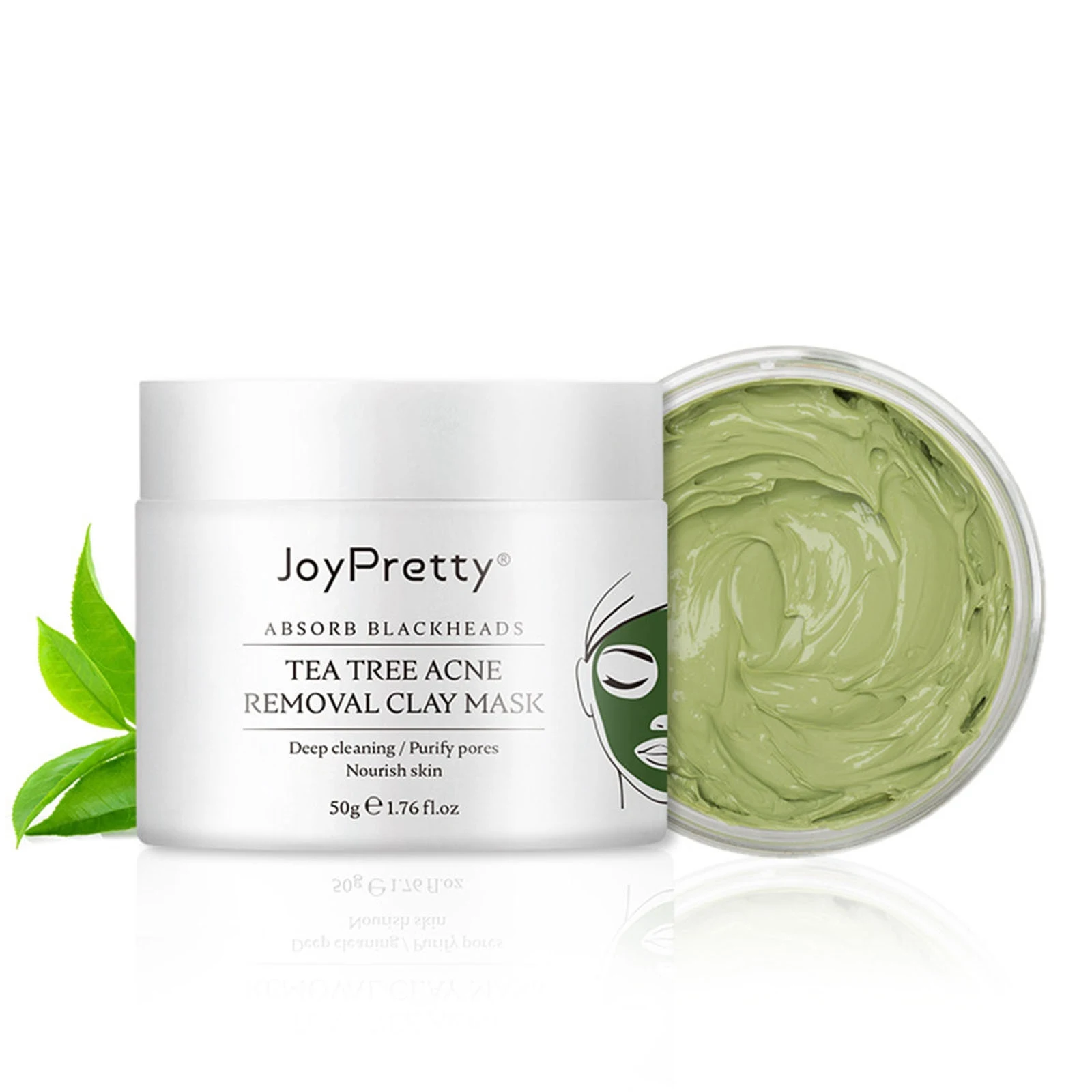 

Green Tea Tree Clay Mask Removal Acne Blackheads Facial Mask Oil Control Whitening Deep Cleaning Beauty Cosmetics Skin Care