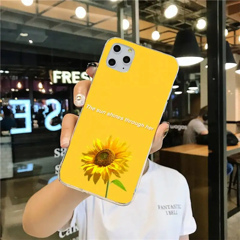 

aesthetic Yellow Sunflower Phone Case Cover for iPhone 11 pro XS MAX 8 7 6 6S Plus X 5S SE 2020 XR cover