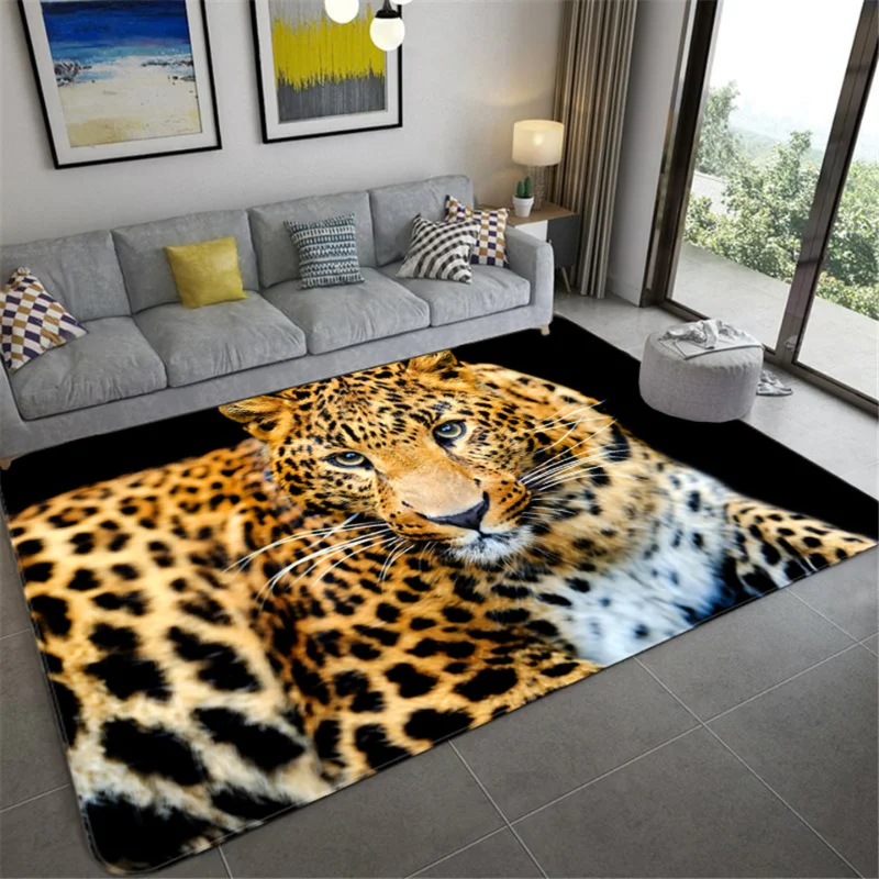 

Fashion Carpet on The Floor 3D Animal Printed Big Carpet Living Room Bathroom Mat Absorb Anti-slip Living Room Decoration
