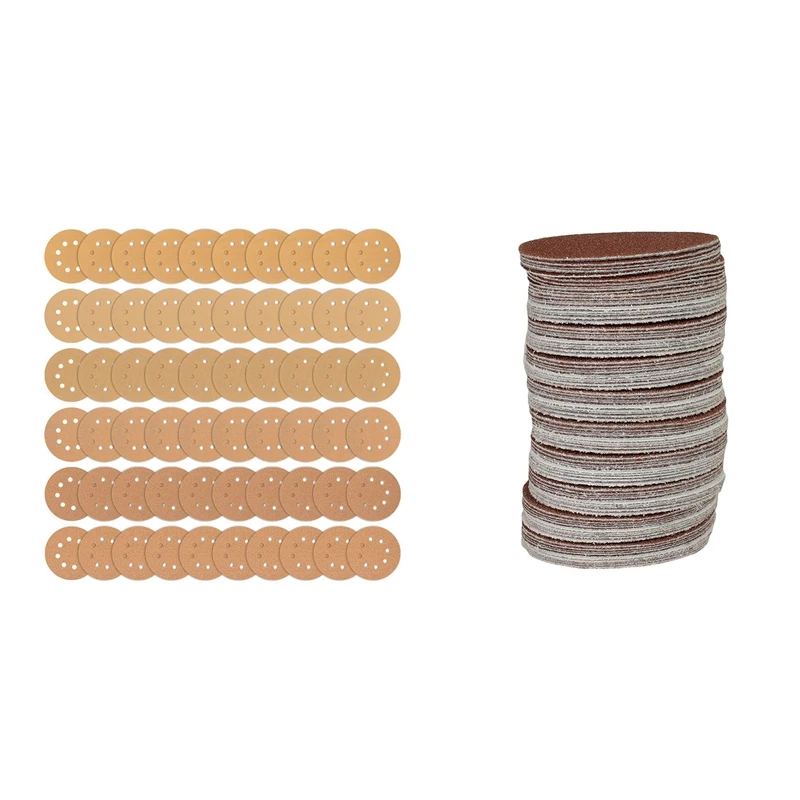 

Шлифовальные диски 60x8 отверстий, 5 дюймов, крючок без пыли, 100X крючок с петлей, абразивная Накладка для шлифовки, Смешанная Зернистость