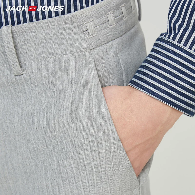 Мужские повседневные облегающие клетчатые укороченные брюки JackJones новинка 220114542