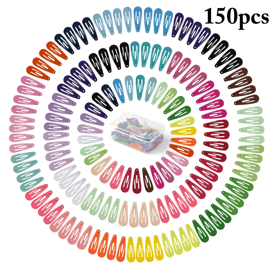 

150PCS Metal Hair Clip Mini Solid Color Hair Barrette Snap Colorful Hair Clip for Women Girl BB Clip Headwear Hair Accessories