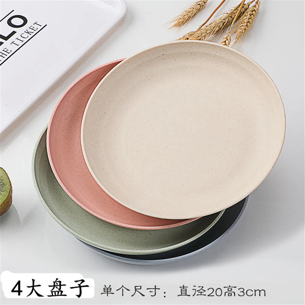 

New Portable Reusable Spoon Fork Travel Chopsticks Wheat Straw Tableware Set With Carrying Box