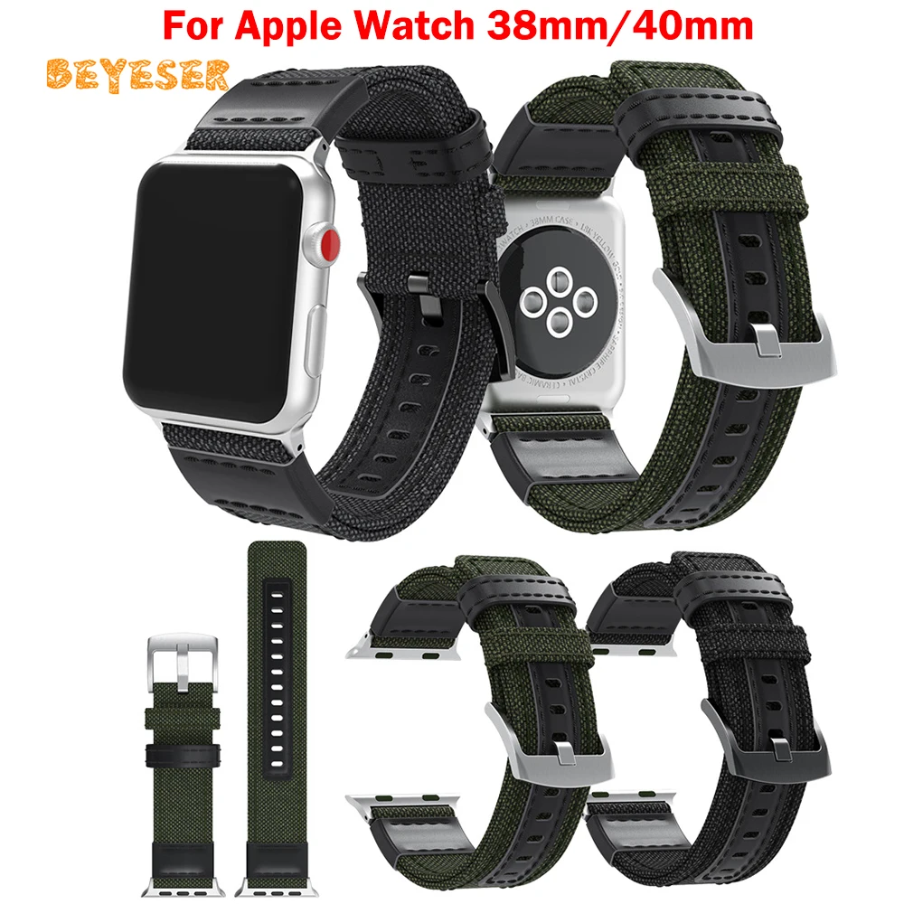 Ремешок для часов Apple Watch 38 мм 40 Модный мягкий холщовый сменный Браслет