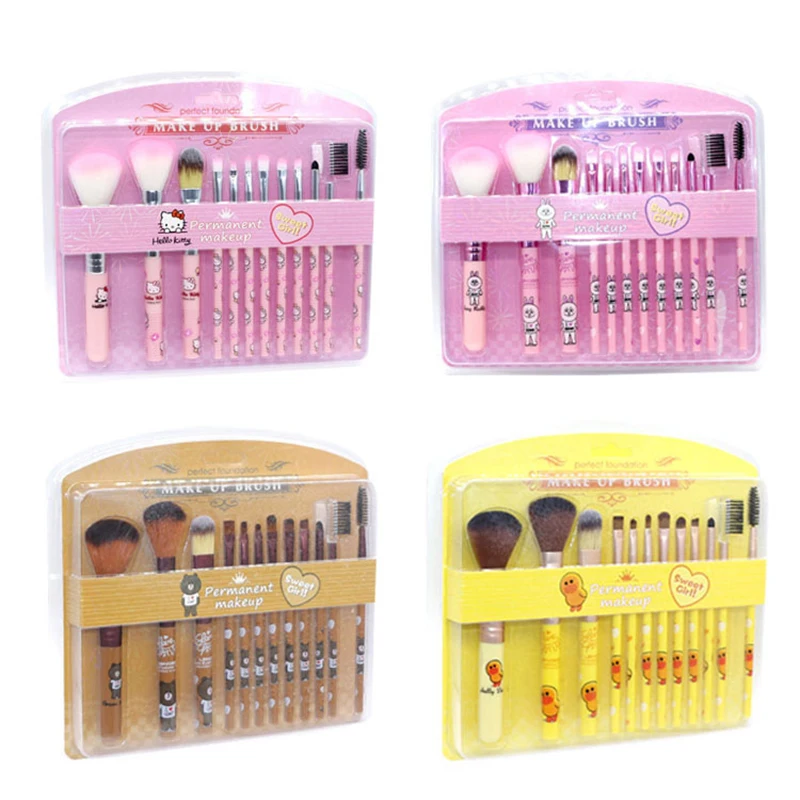 Набор кистей для макияжа из мягкого волокна 12 шт. тени бронзер | Красота и