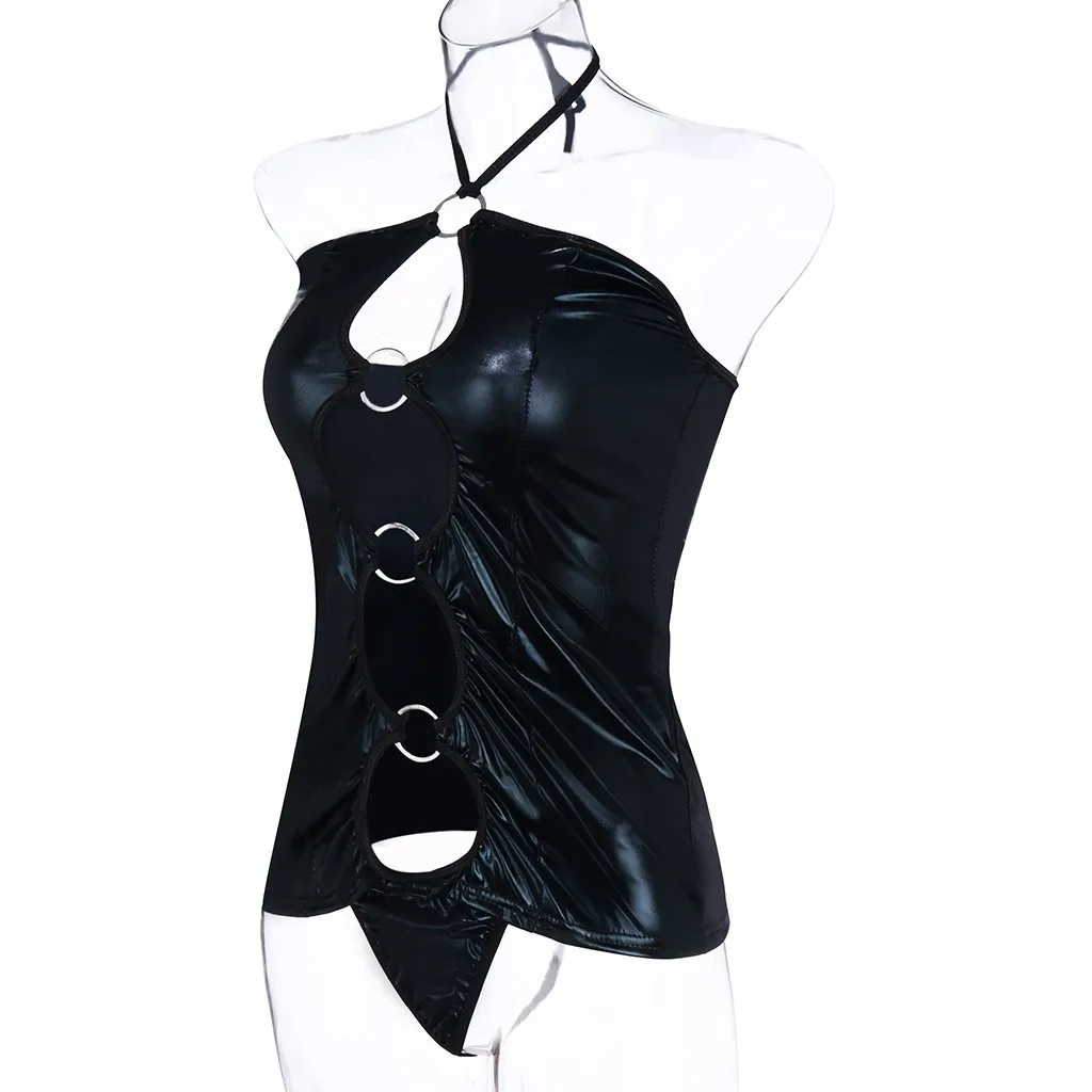 Сексуальное женское нижнее белье эротическое платье из искусственной кожи