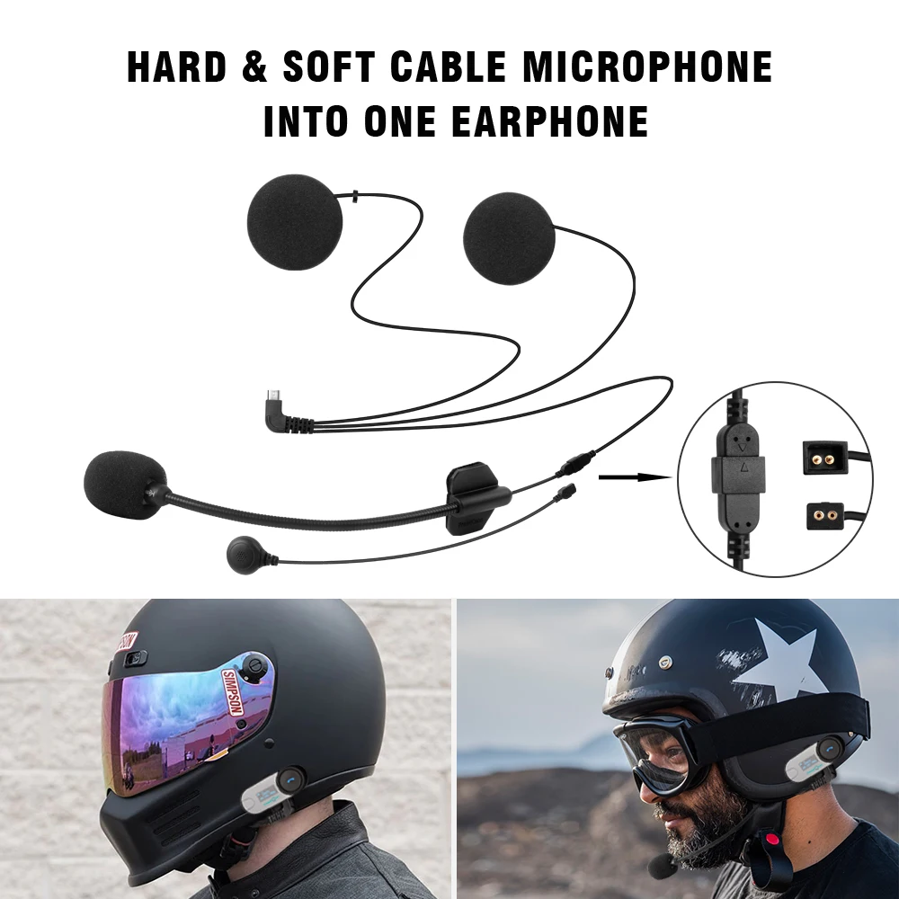 FreedConn TCOM-SC  800M Motorcycle Bluetooth Helmet Bluetooth Intercom Headset Interphone Headphone with LCD Screen images - 6