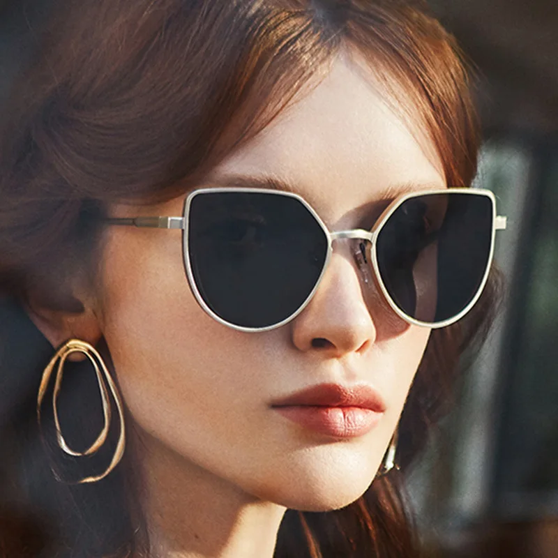 Cateye Солнцезащитные очки винтажные стимпанк женские Роскошные брендовые